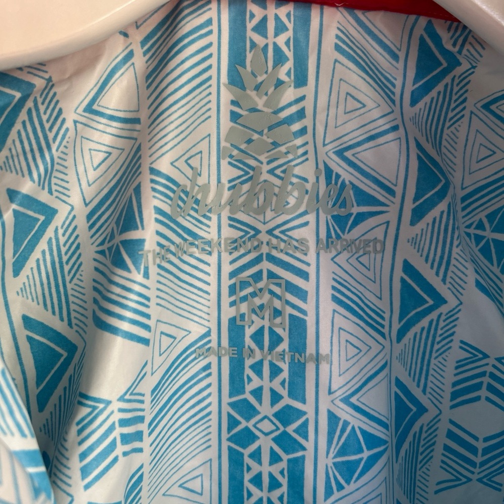Chubbies‎ Blue and White Geometric Windbreaker Mens size Medium - Picture 6 of 8